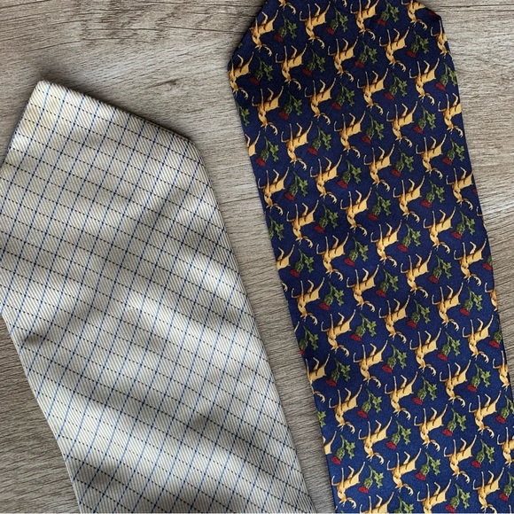 Lot 4 Printed 100% Silk Ties J.Crew Tommy Hilfiger Banana Republic Gap Premium - Picture 8 of 12